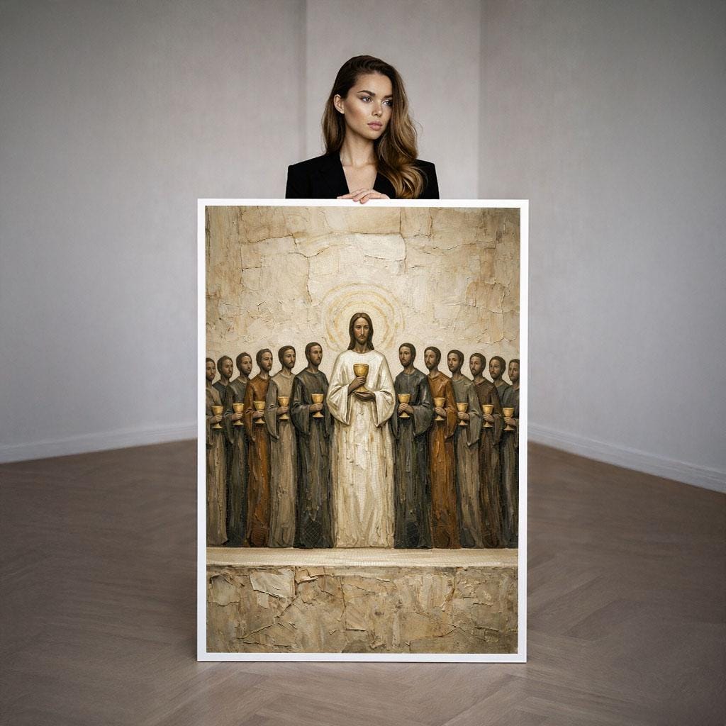 Image 3 of Jesus The Last Supper 12 Apostles Icon Style Canvas Wall Art Print Canvas Wall Art Home Decor