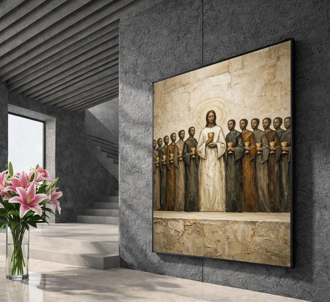 Image 5 of Jesus The Last Supper 12 Apostles Icon Style Canvas Wall Art Print Canvas Wall Art Home Decor