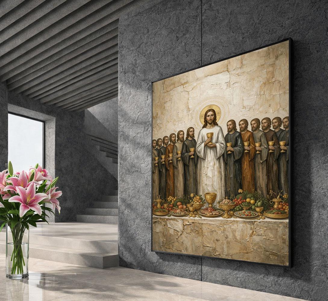Image 5 of Jesus The Last Supper 12 Apostles Icon Style Canvas Wall Art Print | Home Decor | Statement Piece