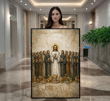 Image 1 of Jesus The Last Supper 12 Apostles Icon Style Canvas Wall Art Print | Home Decor | Statement Piece