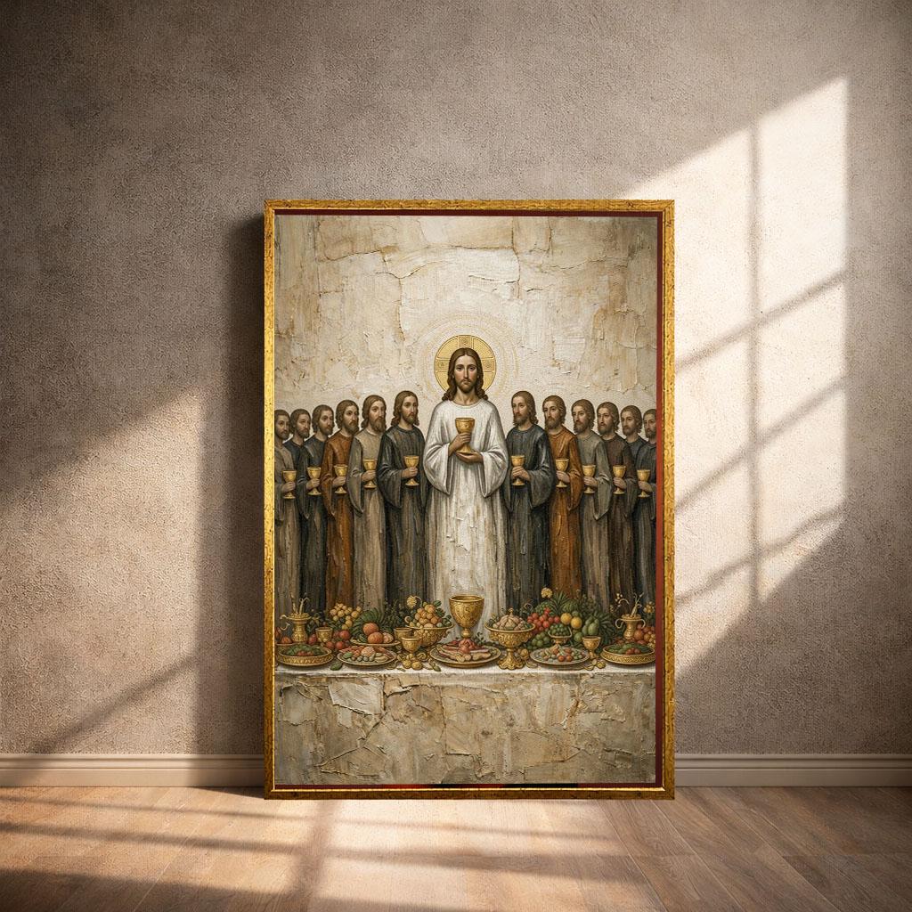 Image 4 of Jesus The Last Supper 12 Apostles Icon Style Canvas Wall Art Print | Home Decor | Statement Piece