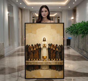 Image 1 of Jesus The Last Supper Icon Style Canvas Wall Art Print Canvas Wall Art Home Decor Christian Decor