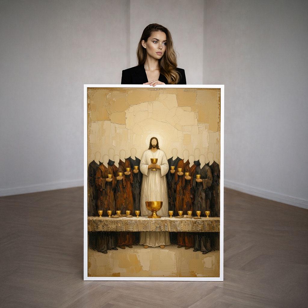 Image 3 of Jesus The Last Supper Icon Style Canvas Wall Art Print Canvas Wall Art Home Decor Christian Decor