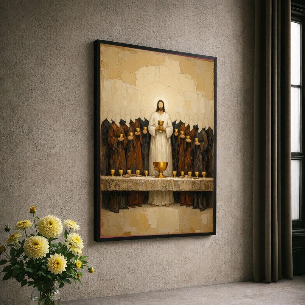 Image 6 of Jesus The Last Supper Icon Style Canvas Wall Art Print Canvas Wall Art Home Decor Christian Decor