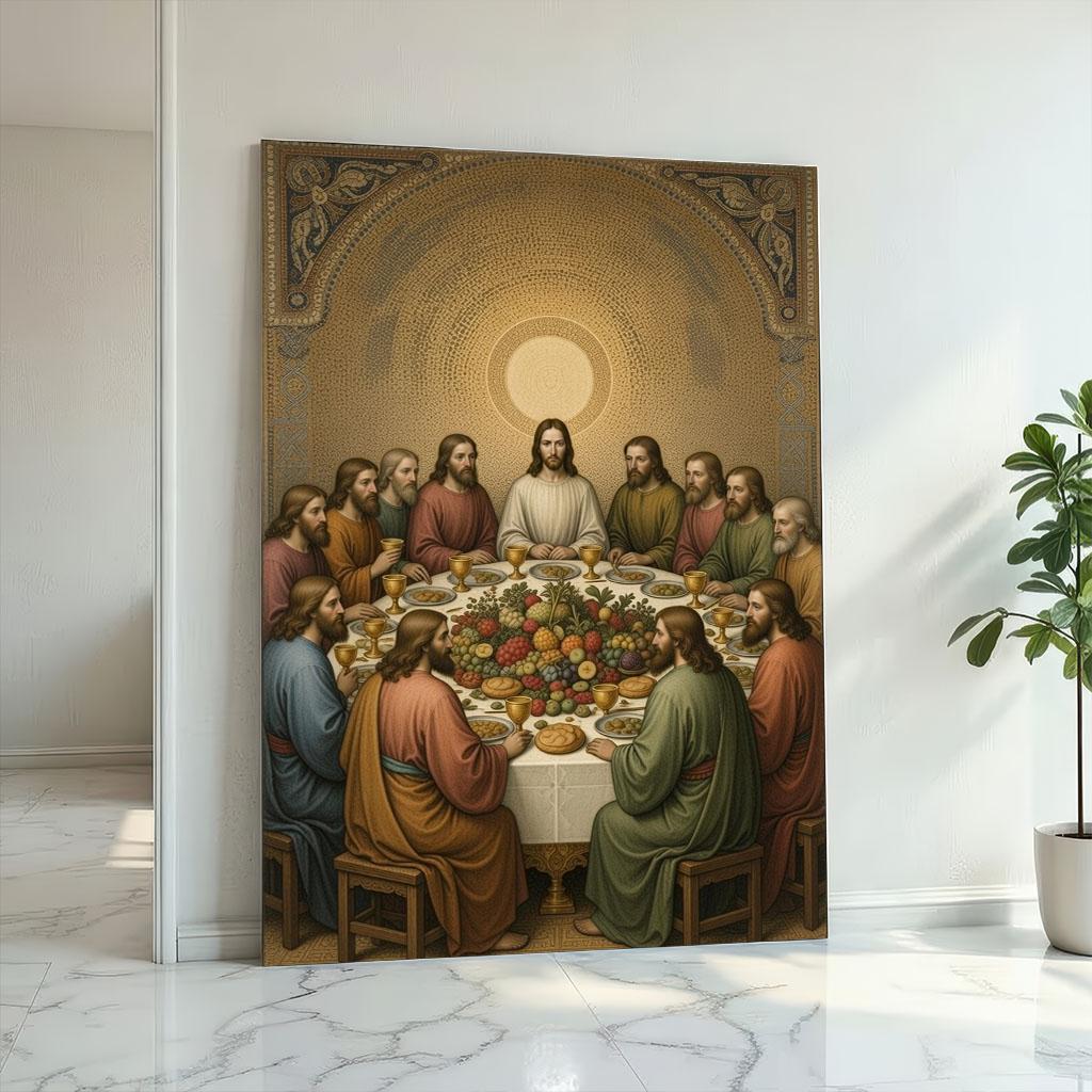 Image 2 of Jesus The Last Supper 12 Apostles Icon Style Canvas Wall Art Print | Christian Wall Art Home Decor | Ready to Hang