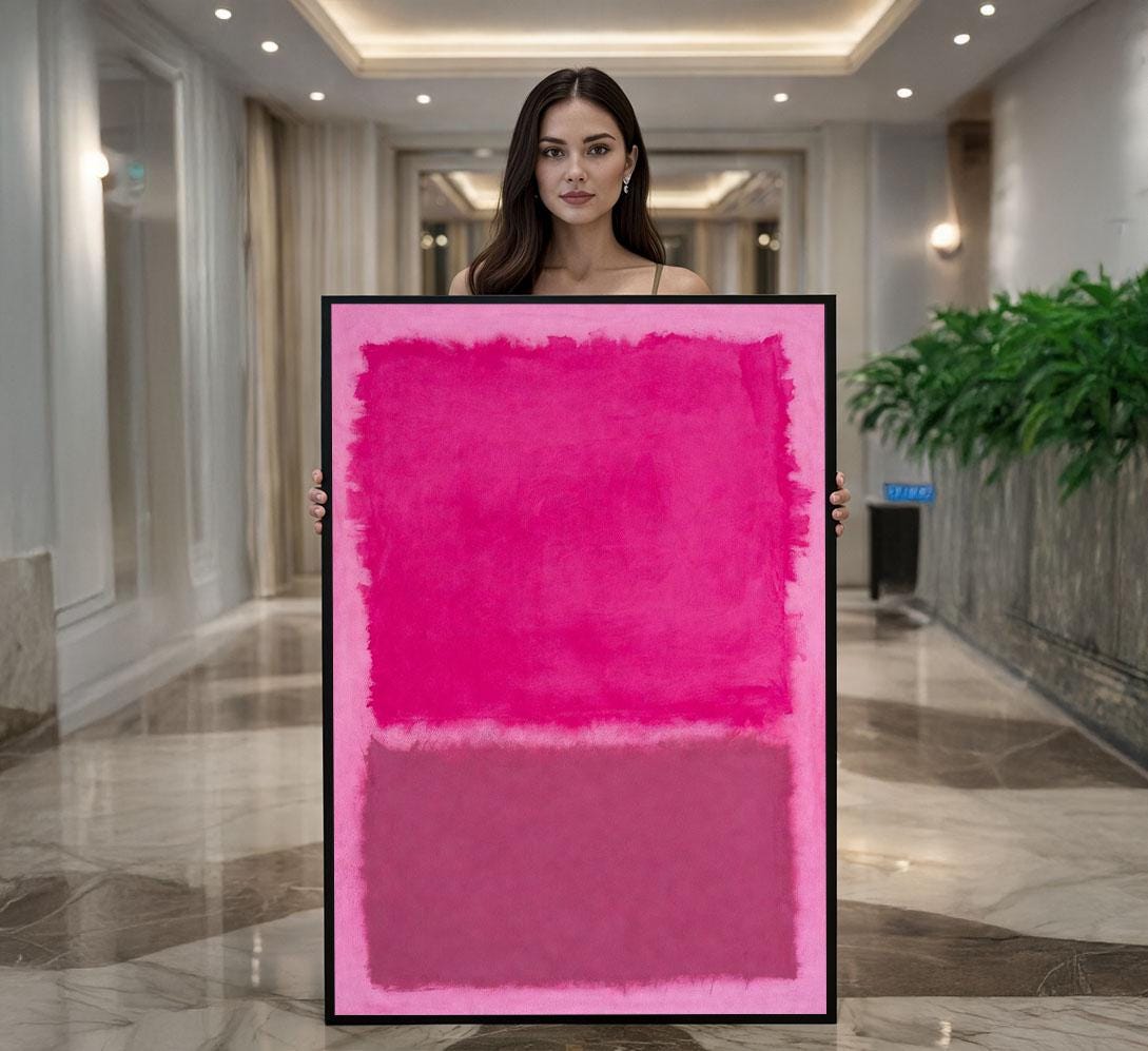 Image 1 of Mark Rothko Deep Pink Magenta Canvas Wall Art Print | Contemporary Living Room Decor | Art Collectors