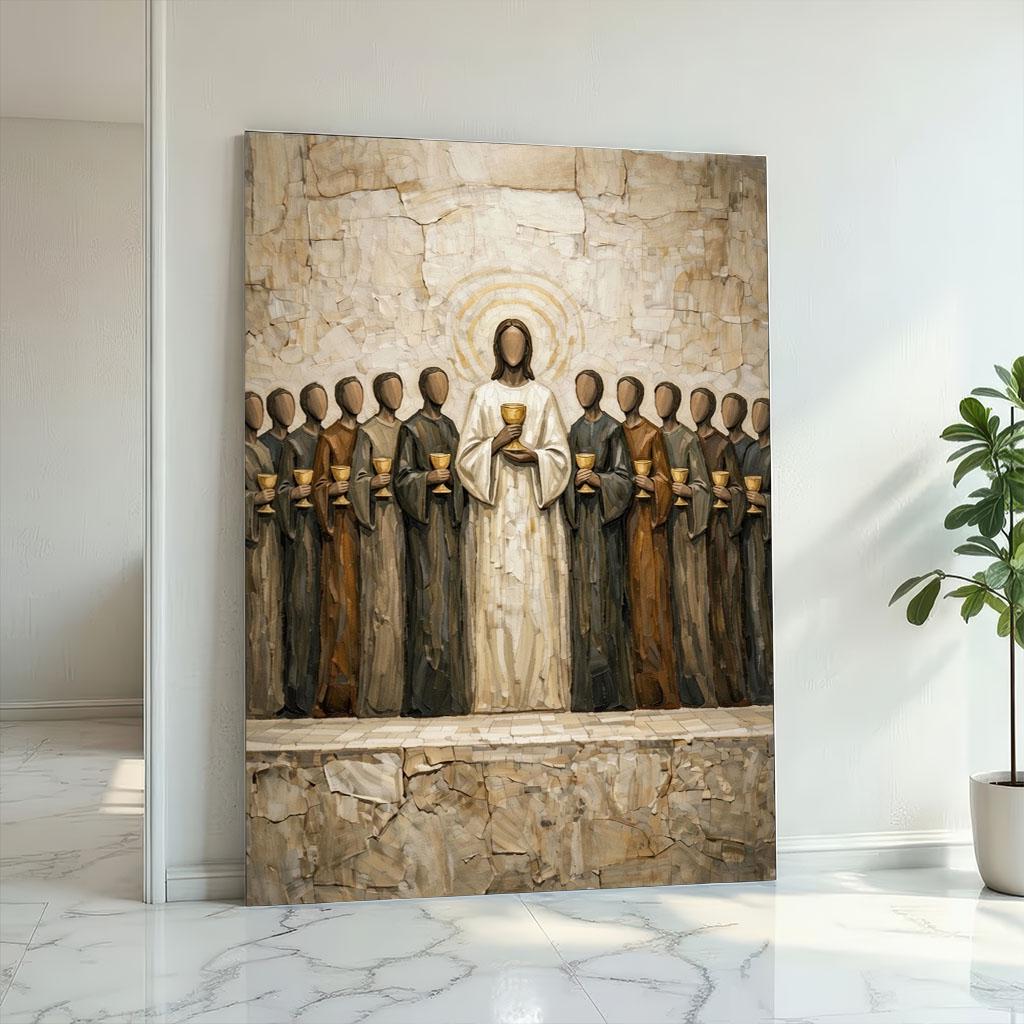 Image 2 of Jesus The Last Supper 12 Apostles Icon Style Canvas Wall Art Print | Christian Wall Art Home Decor | Statement Piece