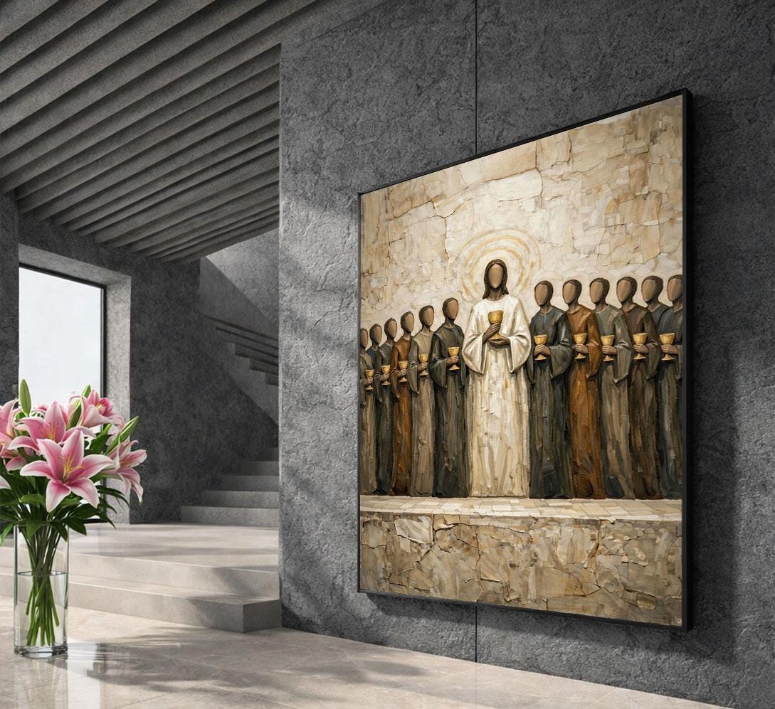 Image 5 of Jesus The Last Supper 12 Apostles Icon Style Canvas Wall Art Print | Christian Wall Art Home Decor | Statement Piece