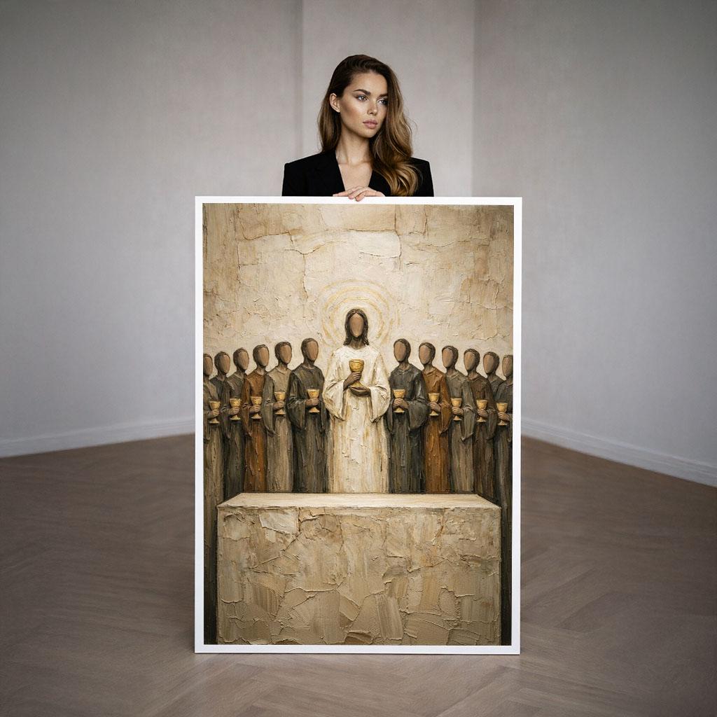 Image 3 of Jesus The Last Supper 12 Apostles Icon Style Canvas Wall Art Print | Christian Wall Art Home Decor | Ready to Hang