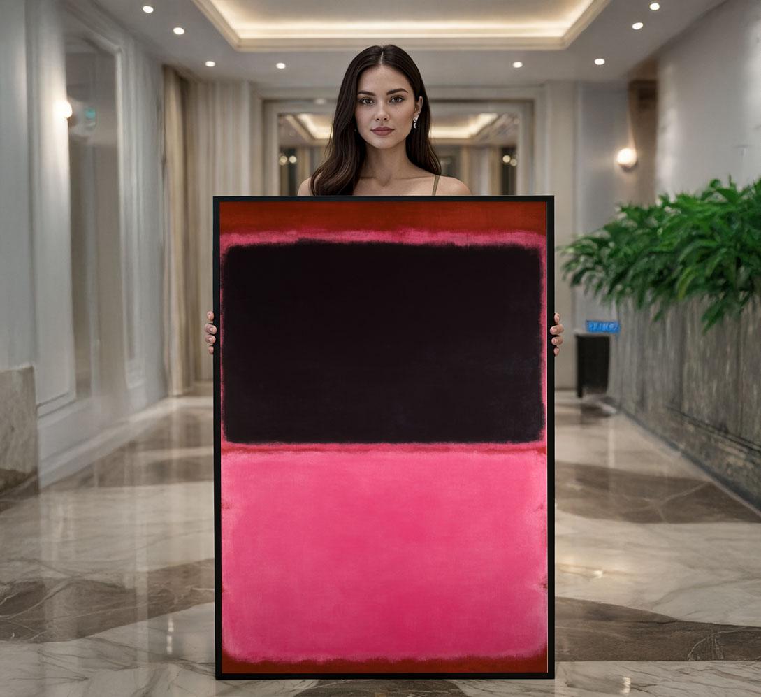 Image 1 of Mark Rothko Deep Pink Black Canvas Wall Art Print | Modern Living Room Decor | Statement Piece