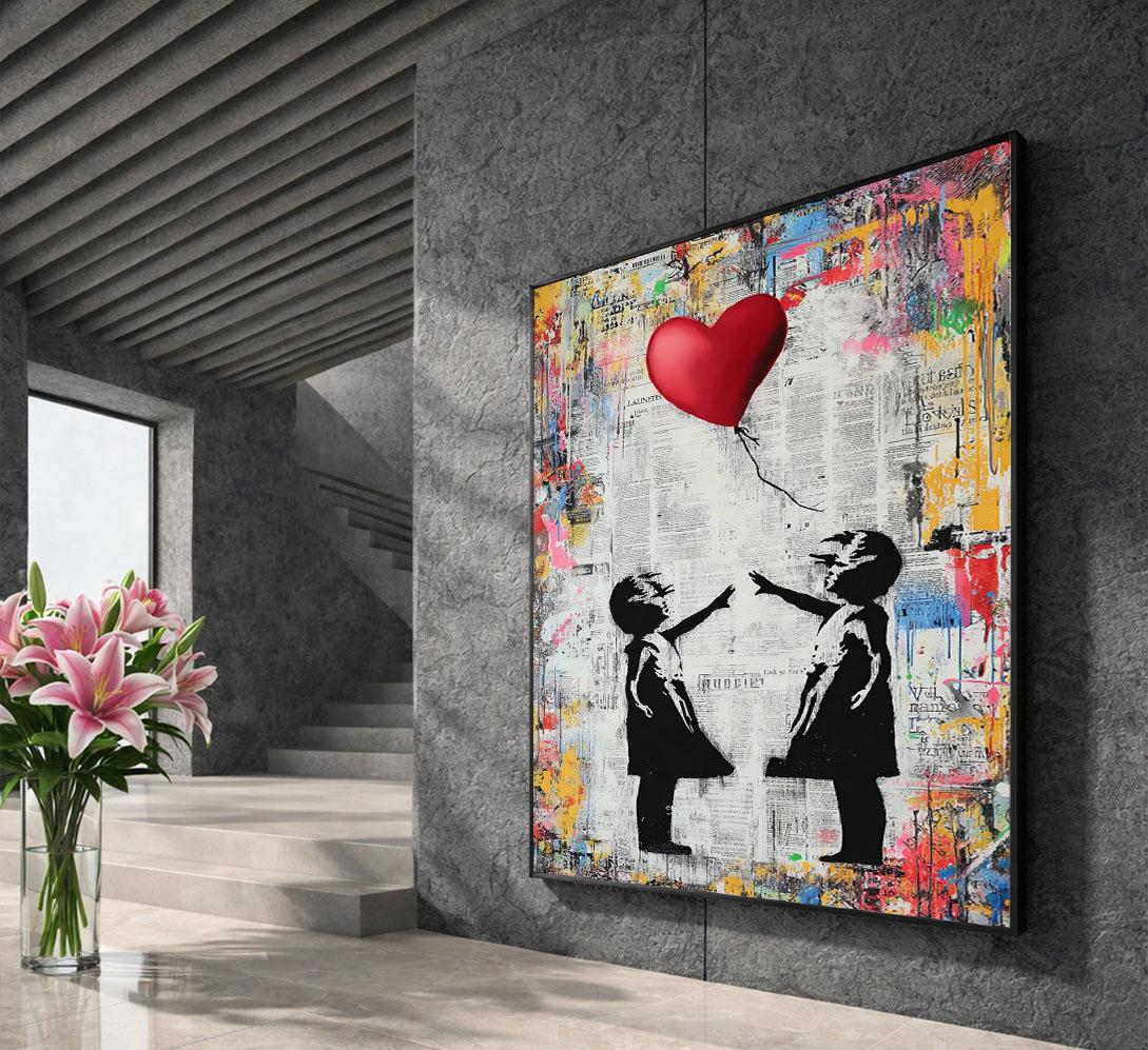 Image 5 of Banksy Inspired Balloon Kids Canvas Wall Art Print | Heartfelt Living Room Decor | Modern Art Lovers