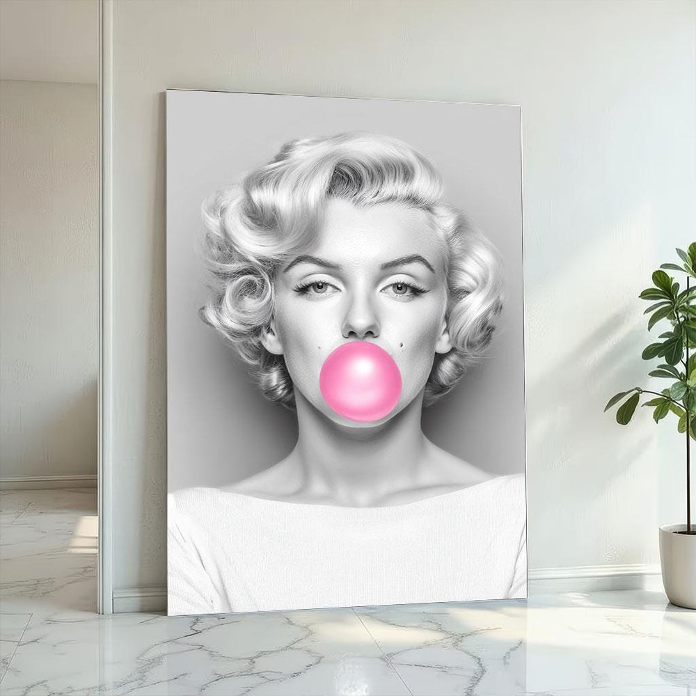 Marilyn Monroe Canvas Print: Pop Art Bubblegum Portrait