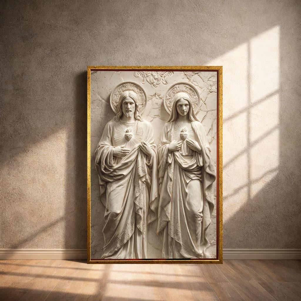 Image 4 of Sacred Icon Style Religious Figures Canvas Wall Art Print | Neutral Living Room Decor | Art Collectors
