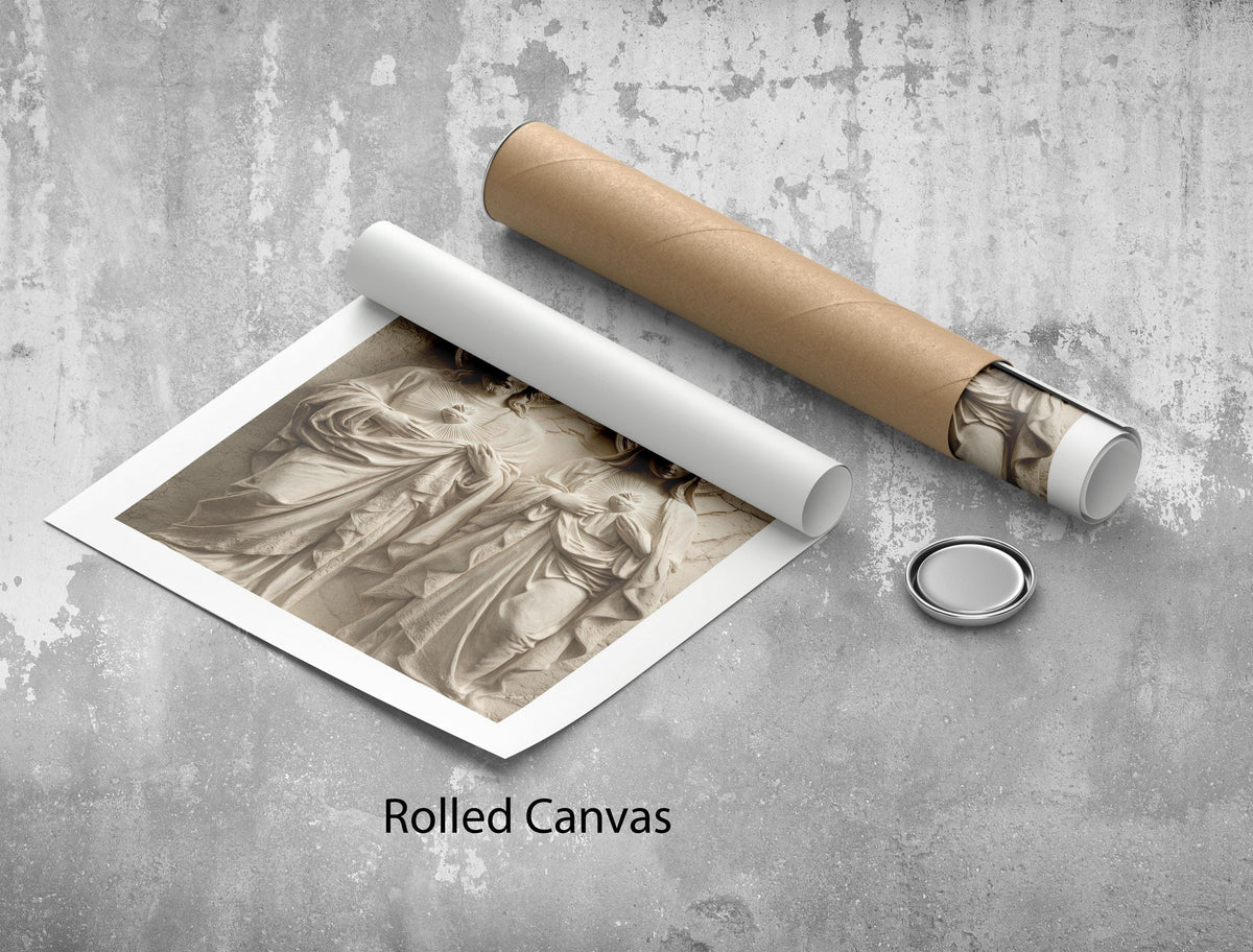 Image 5 of Sacred Icon Style Religious Figures Canvas Wall Art Print | Neutral Living Room Decor | Art Collectors
