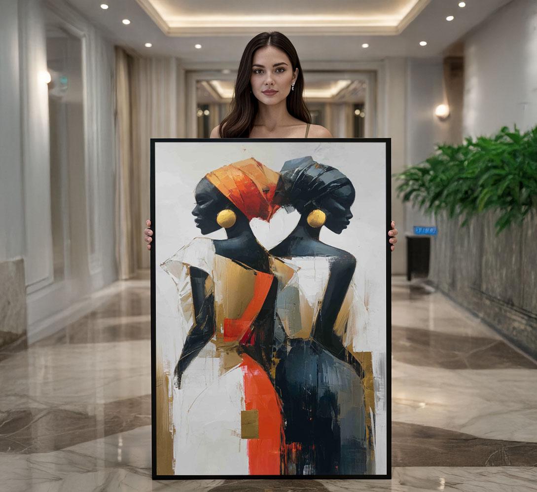Image 1 of Bold African Women Portrait Canvas Wall Art Print | Modern Living Room Decor | Statement Piece