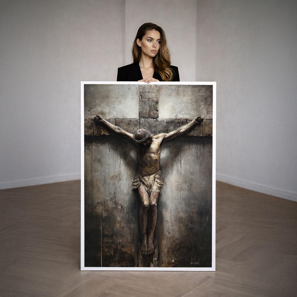 Image 3 of Jesus Crucifixion Canvas Wall Art Print | Sacred Living Room Decor | Statement Piece