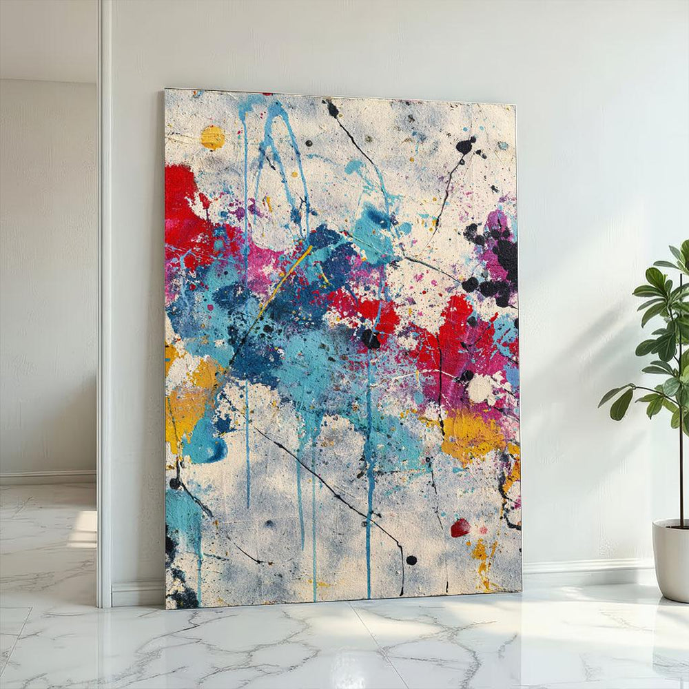 Vibrant Abstract Expressionism Canvas Wall Art Print  Colorful Living Room Decor  Modern Art Lovers