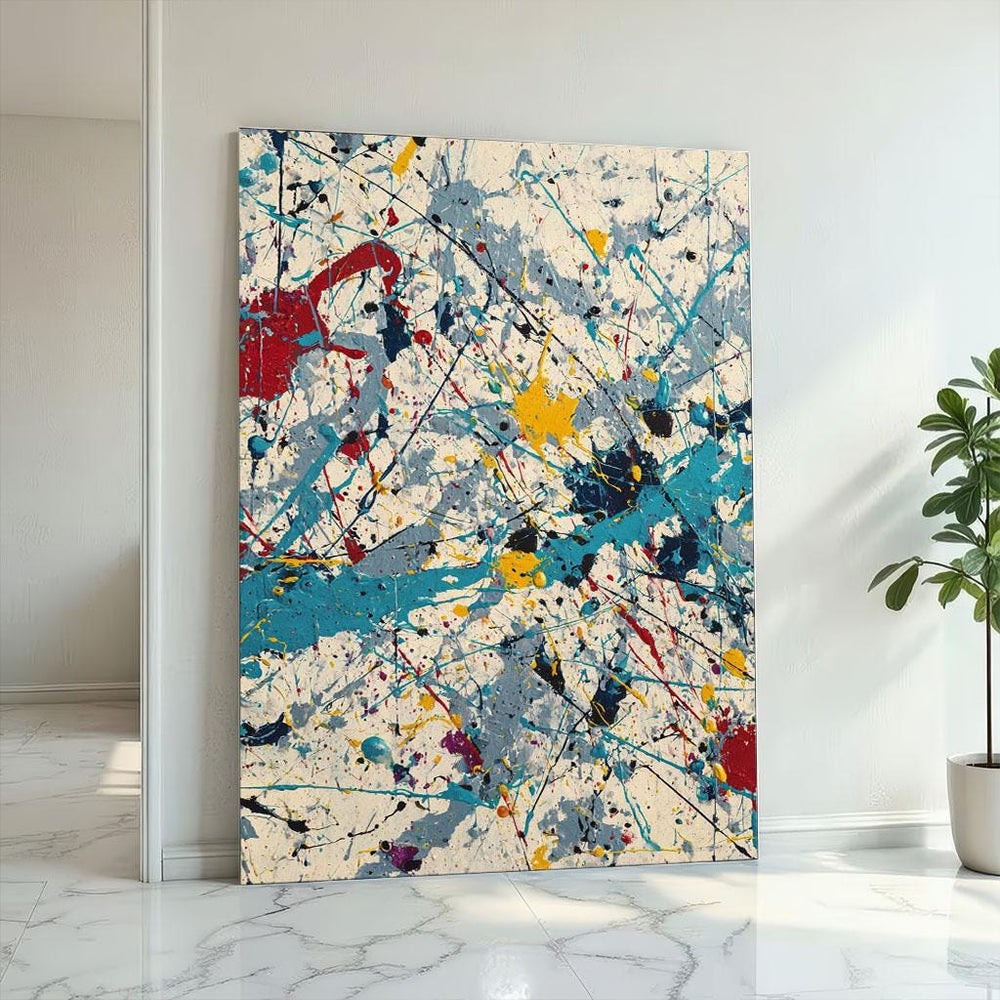 Dynamic Abstract Expressionism Canvas Wall Art Print  Colorful Living Room Decor  Modern Art Lovers