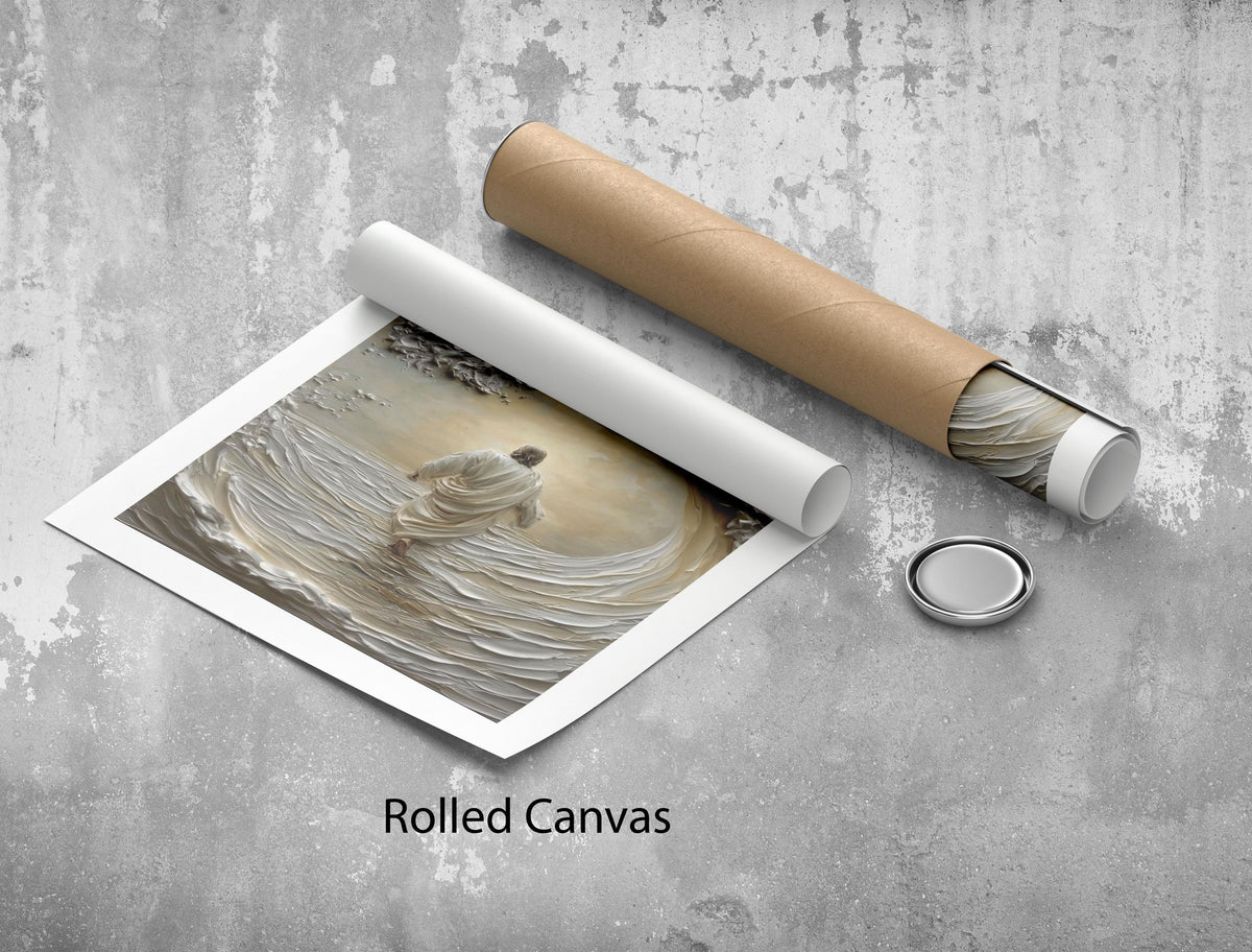 Image 5 of Jesus Walking On Water Canvas | 3d Textured Art