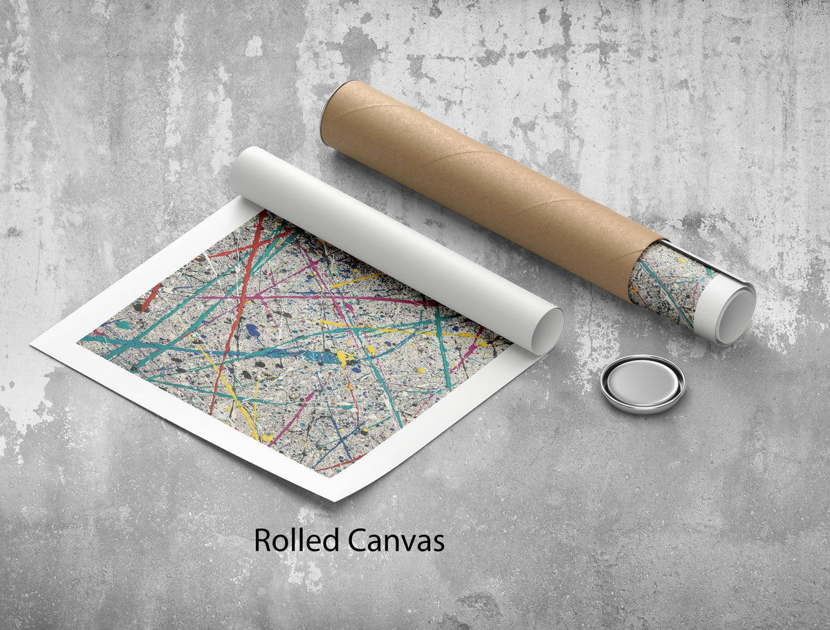 Image 5 of Colorful Abstract Lines Canvas | Modern Art Print