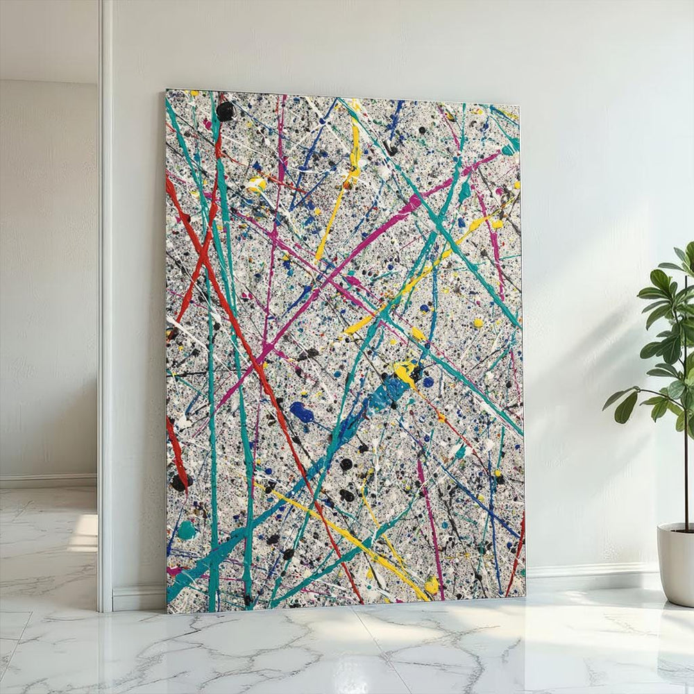 Colorful Abstract Lines Canvas  Modern Art Print