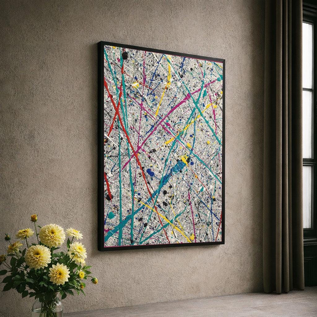 Image 6 of Colorful Abstract Lines Canvas | Modern Art Print