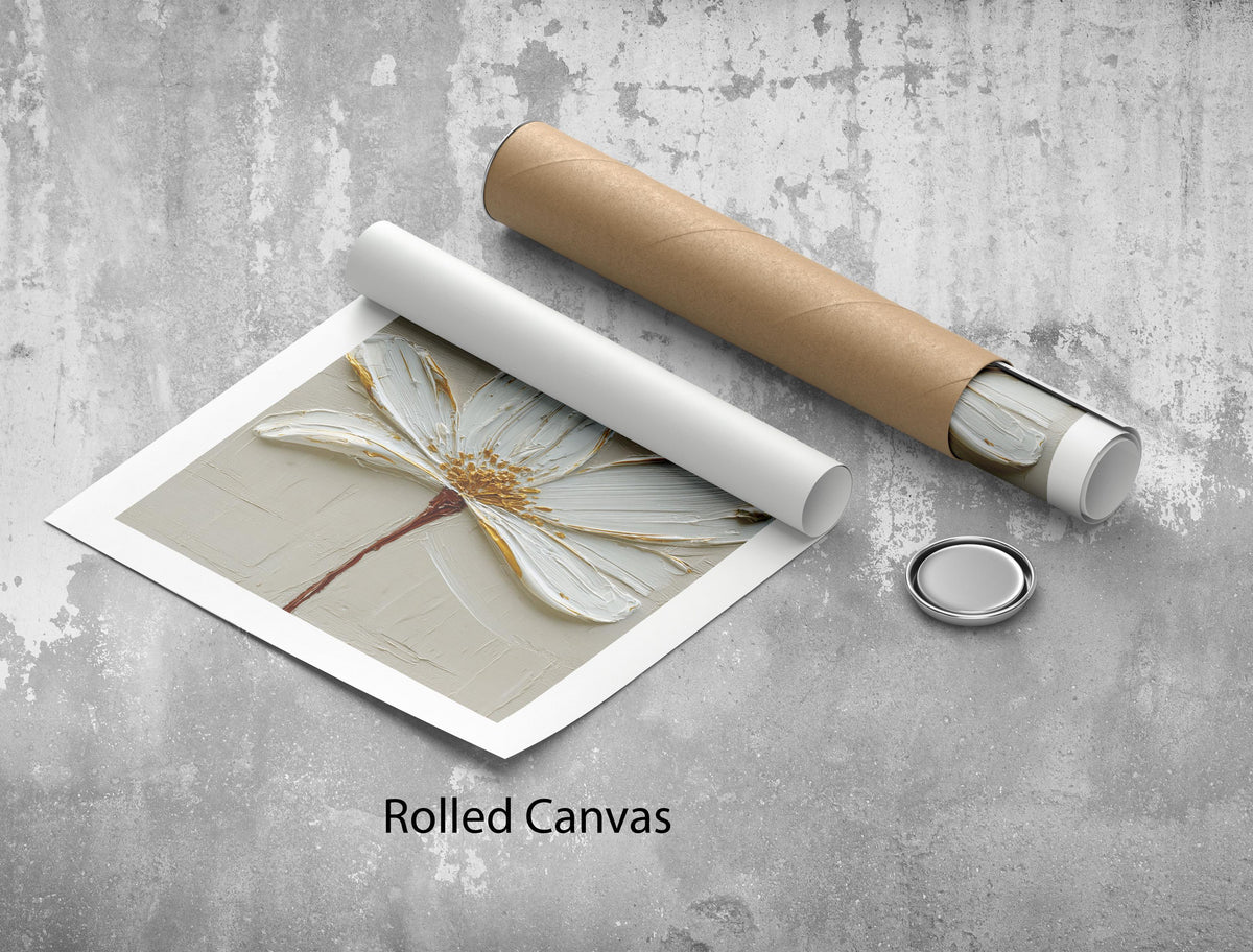 Image 5 of Textured Floral Canvas | Modern Minimalist Art In Neutral Tones