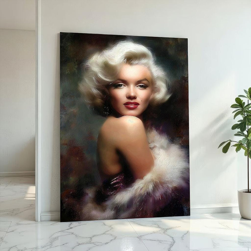 Marilyn Monroe Inspired Canvas  Vintage Hollywood Glamour Art