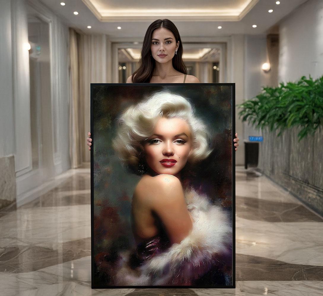 Image 1 of Marilyn Monroe Inspired Canvas | Vintage Hollywood Glamour Art
