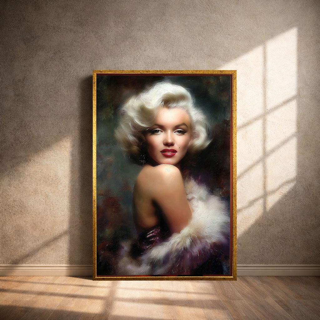 Image 4 of Marilyn Monroe Inspired Canvas | Vintage Hollywood Glamour Art