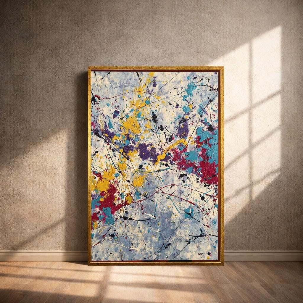 Image 4 of Colorful Abstract Splatter Canvas | Modern Art Print