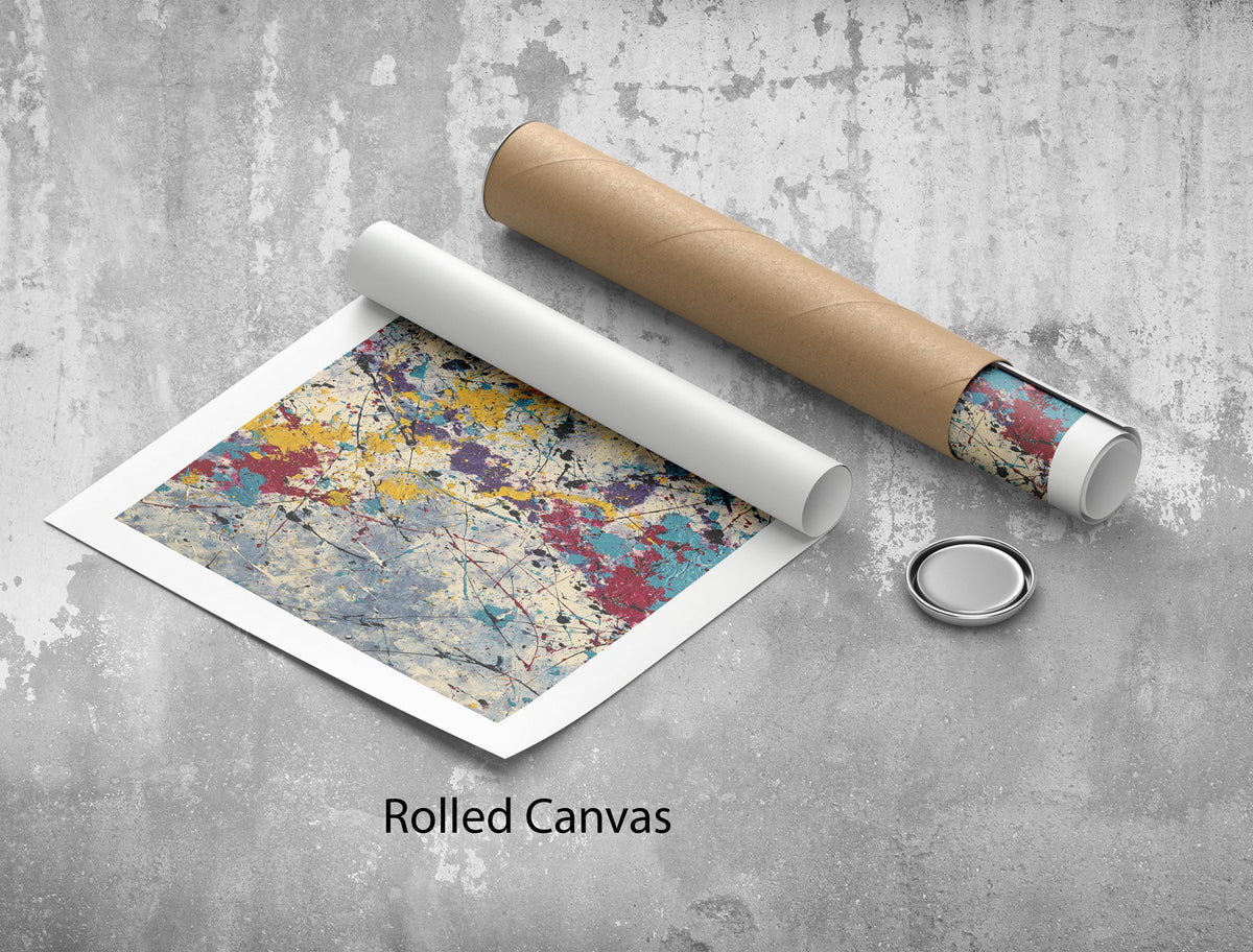 Image 5 of Colorful Abstract Splatter Canvas | Modern Art Print