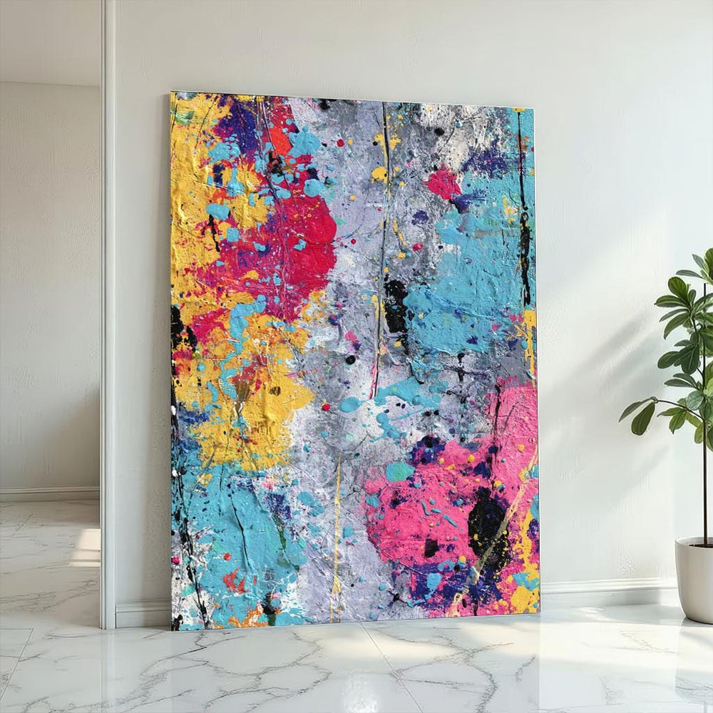 Colorful Abstract Canvas  Modern Brushstroke Art