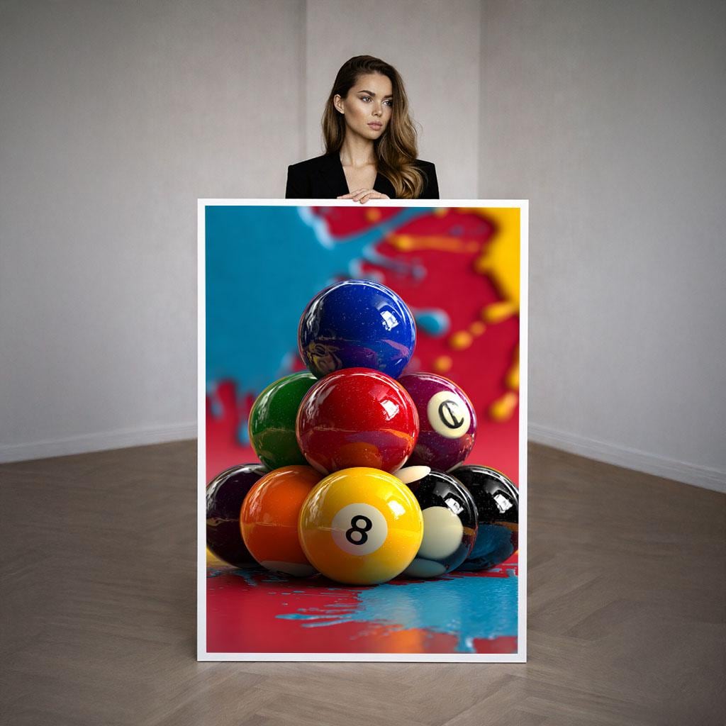 Image 3 of Colorful Billiard Balls Canvas | Pop Art Style