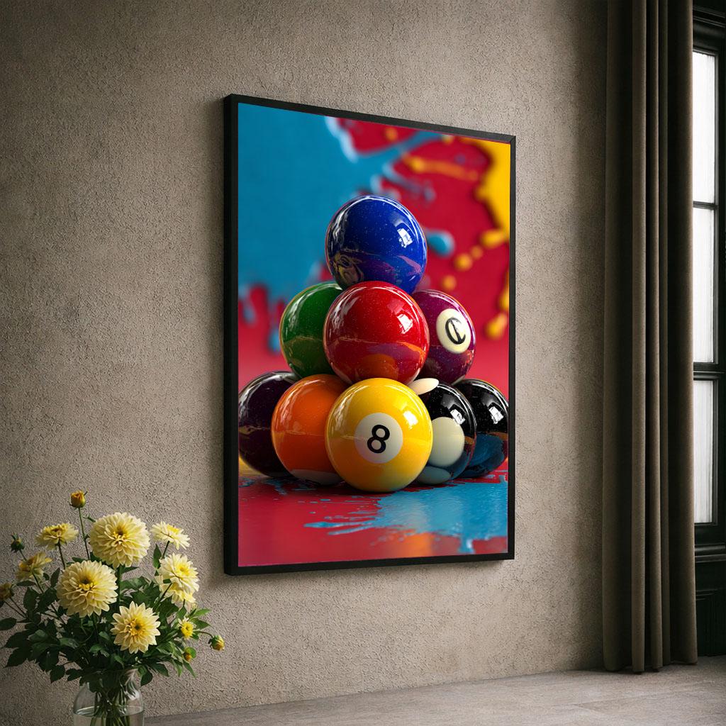 Image 6 of Colorful Billiard Balls Canvas | Pop Art Style