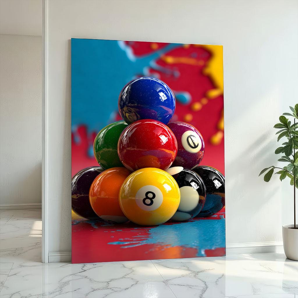 Image 2 of Colorful Billiard Balls Canvas | Pop Art Style