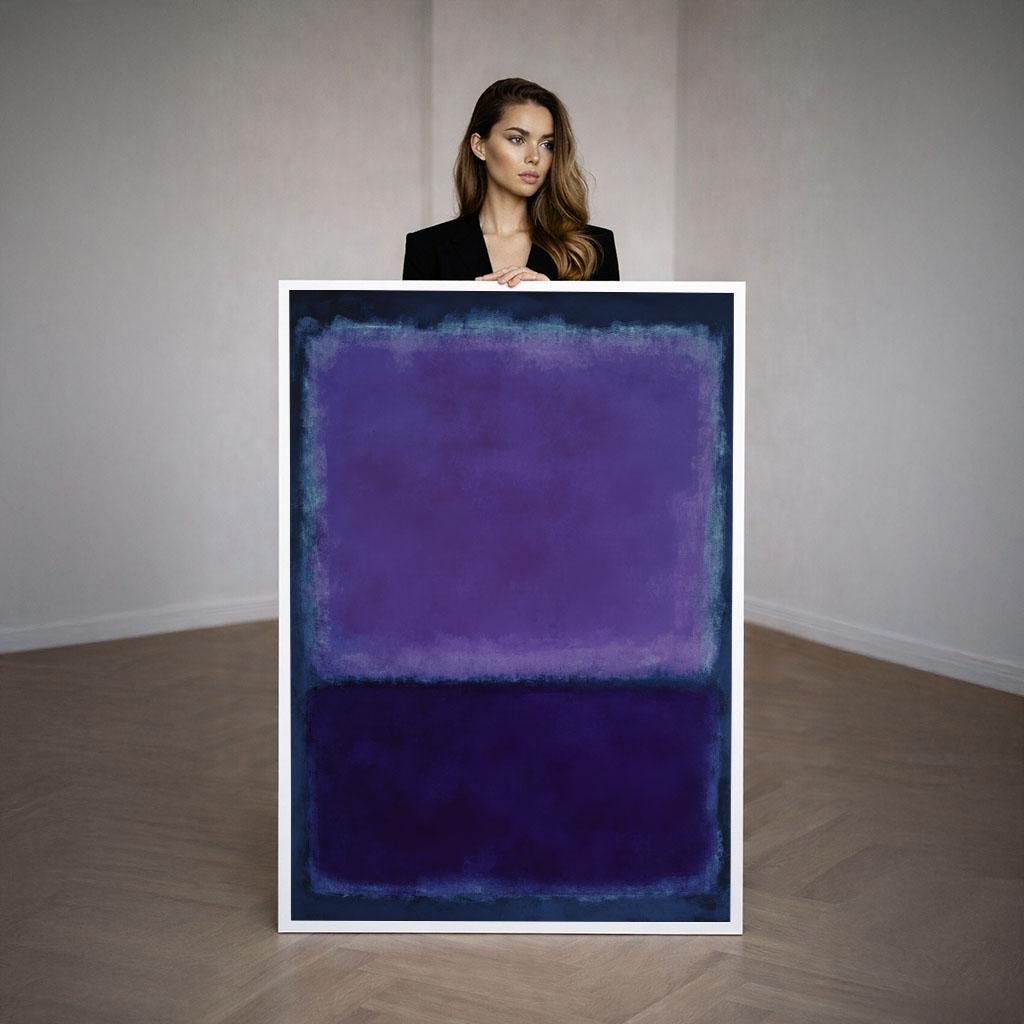 Image 3 of Mark Rothko Purple Patina Blue Canvas | Minimalist Color Field Art