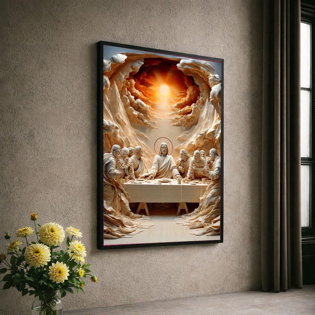 Image 6 of Last Supper Inspired Canvas | Classic Religious Art Print