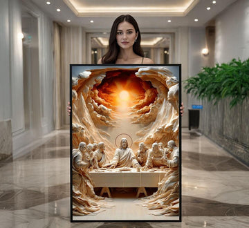Image 1 of Last Supper Inspired Canvas | Classic Religious Art Print
