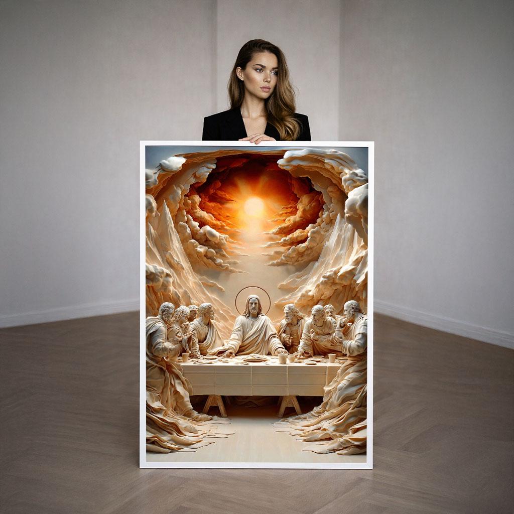 Image 3 of Last Supper Inspired Canvas | Classic Religious Art Print