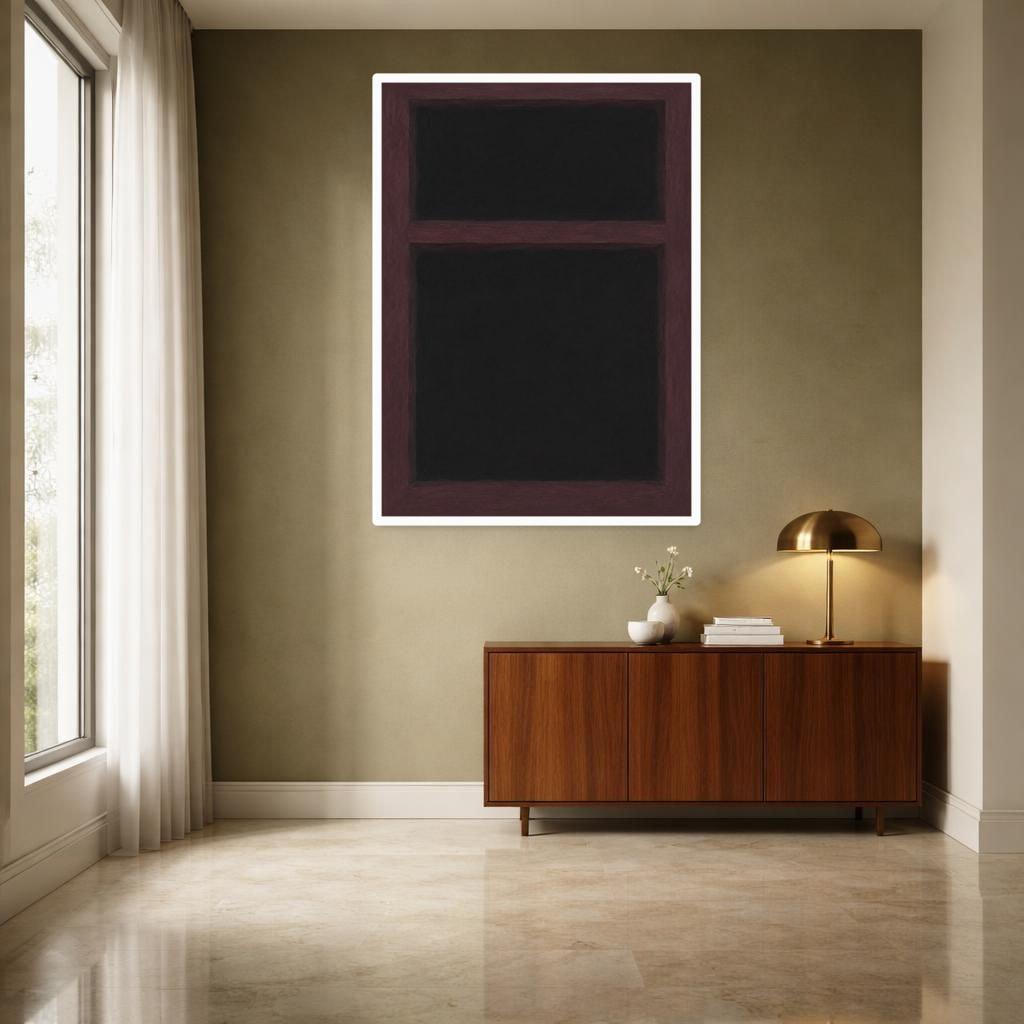 Mark Rothko Black Abstract Wall Art, Minimalist Color Block Print, Living Room Decor, Framed Canvas