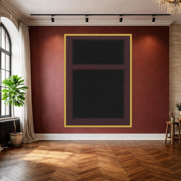 Mark Rothko Black Abstract Wall Art, Minimalist Color Block Print, Living Room Decor, Framed Canvas