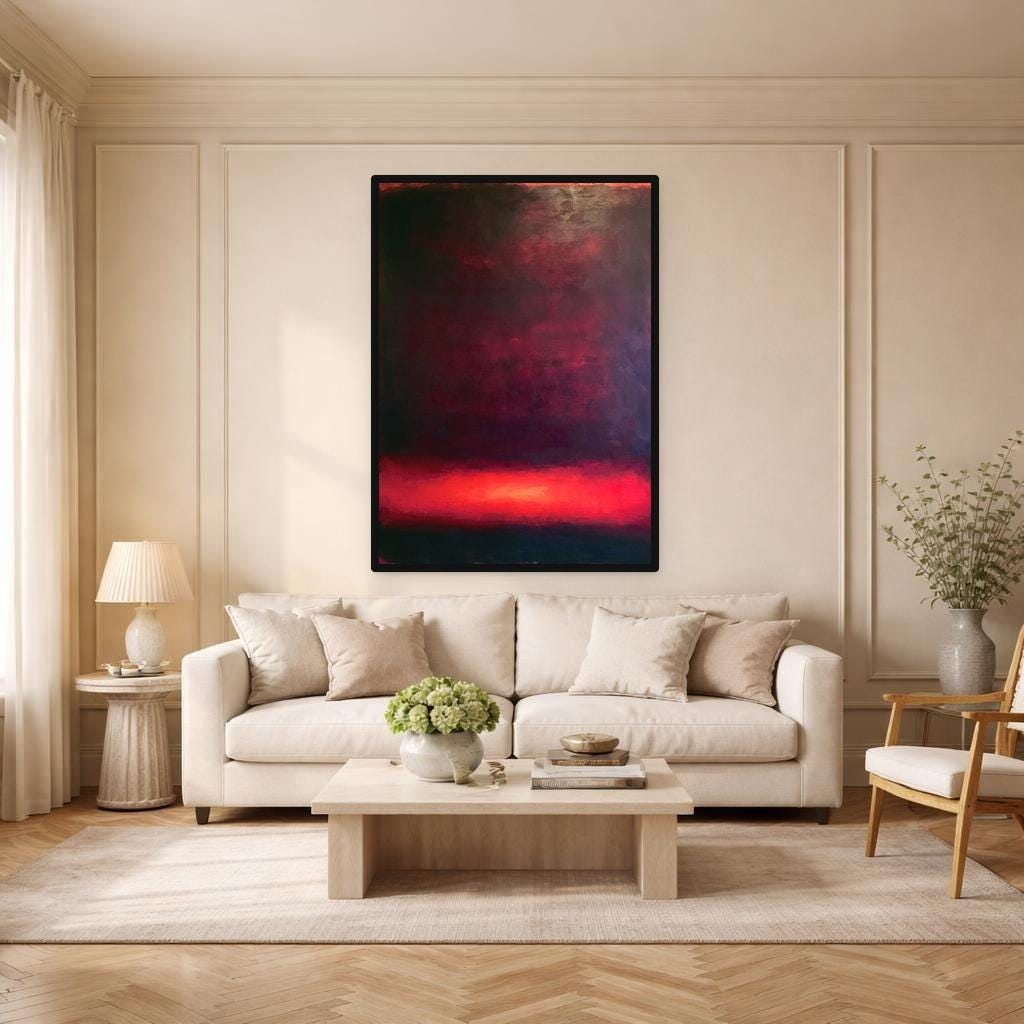 Mark Rothko Red Wall Art Print, Abstract Color Field Canvas Art, Living Room Decor, Ready to Hang