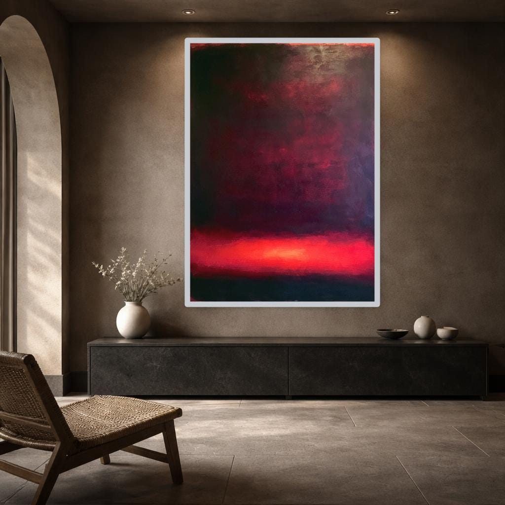 Mark Rothko Red Wall Art Print, Abstract Color Field Canvas Art, Living Room Decor, Ready to Hang