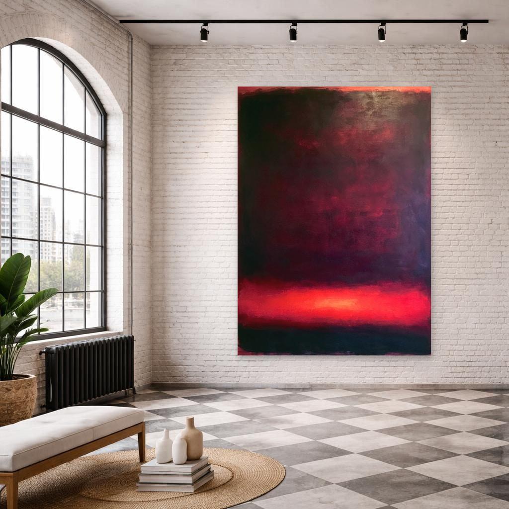 Mark Rothko Red Wall Art Print, Abstract Color Field Canvas Art, Living Room Decor, Ready to Hang