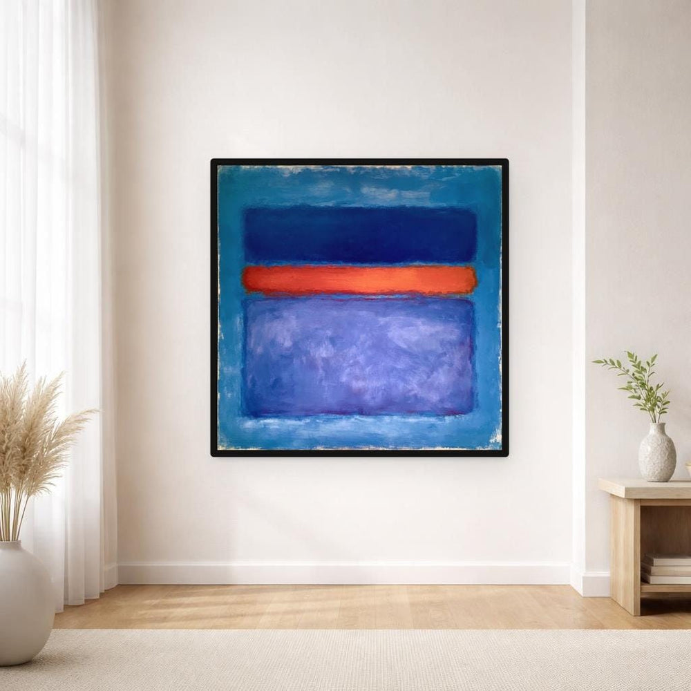 Mark Rothko Blue Framed Canvas Print, Color Field Wall Art, Modern Living Room Decor, Ready to Hang