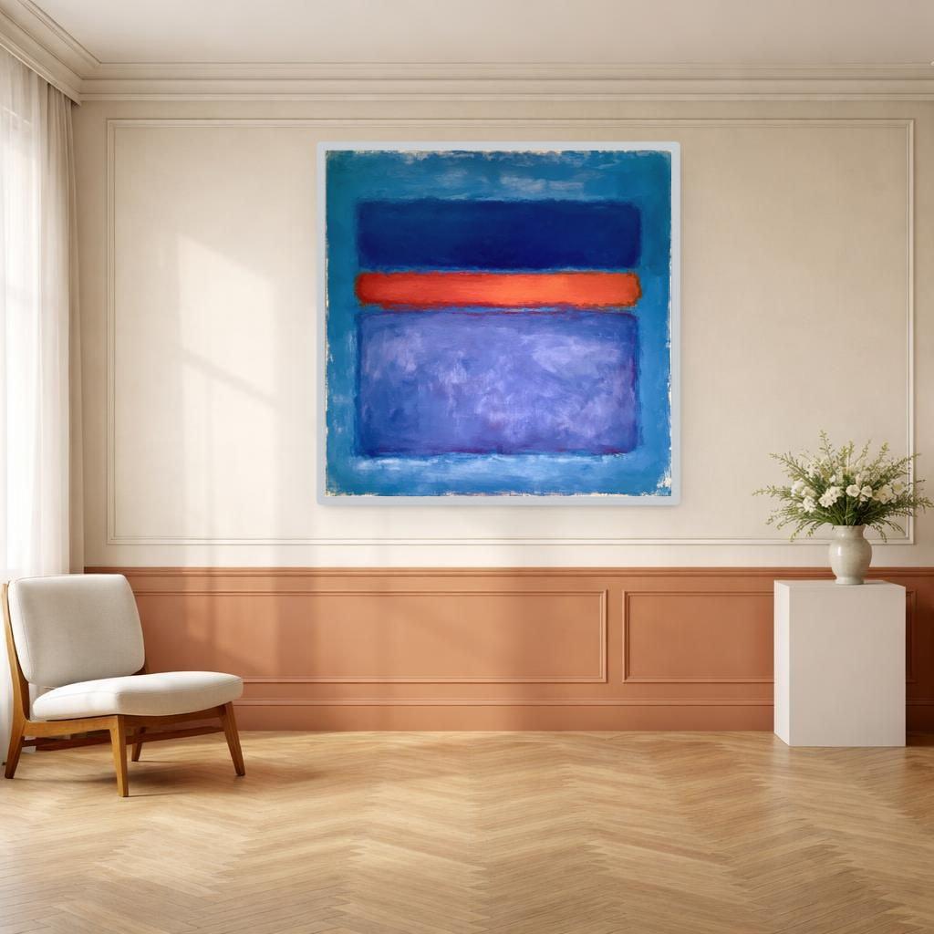 Mark Rothko Blue Framed Canvas Print, Color Field Wall Art, Modern Living Room Decor, Ready to Hang