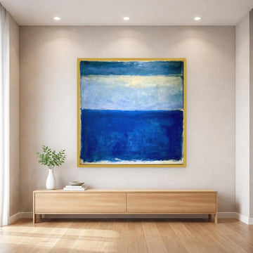 Mark Rothko Blue Color Block Canvas Wall Art, Modern Abstract Print, Living Room Decor