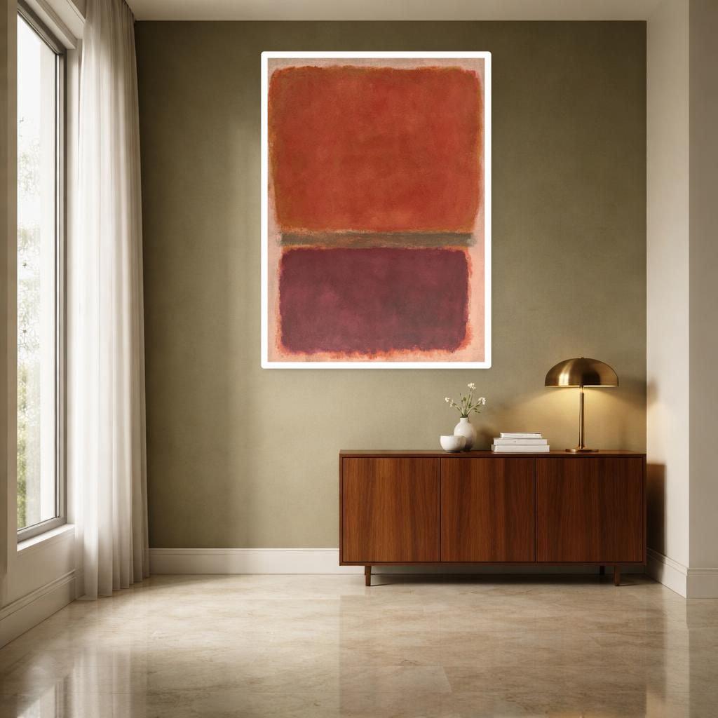 Mark Rothko Red Art Print, Abstract Color Field Canvas Art, Minimalist Living Room Decor, Framed Canvas