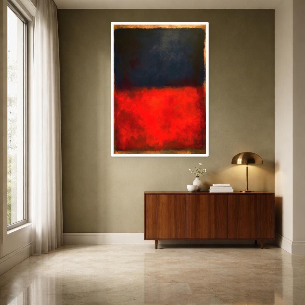 Mark Rothko Red Modern Canvas Print, Color Field Wall Art, Living Room Gallery Decor
